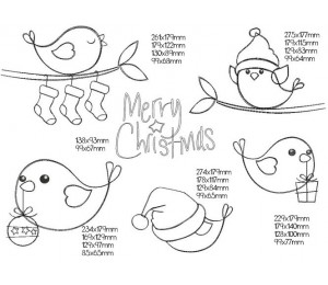 Stickserie - Wintervogel Doodle